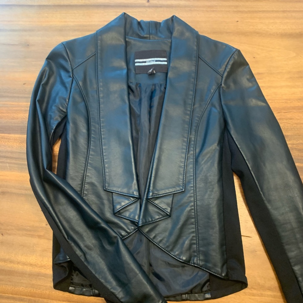 Faux Leather Blazer